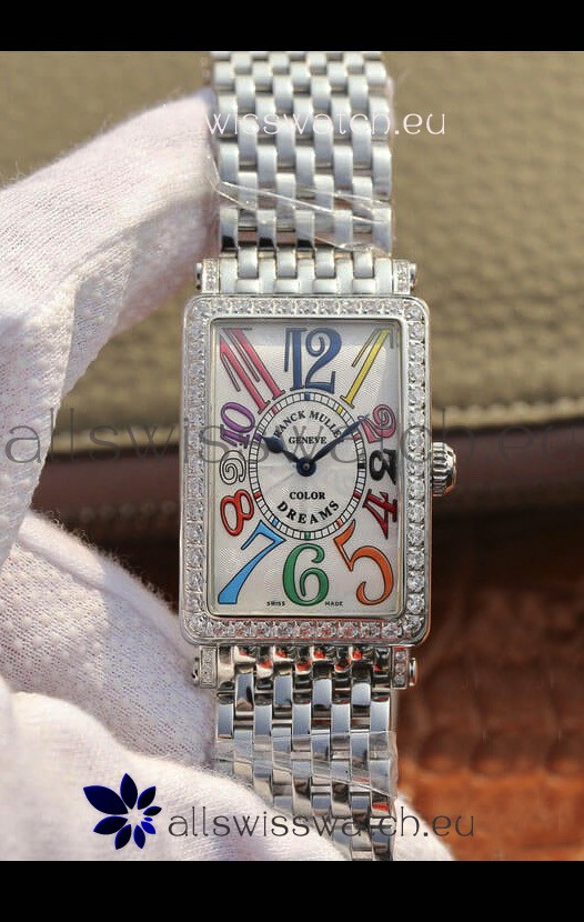 Franck Muller Long Island Pink Stainless Steel Swiss Watch in Swiss Quartz Movement