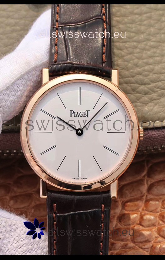 Piaget Altiplano G0A31114 1:1 Mirror Swiss Replica Watch in Rose Gold White Dial 