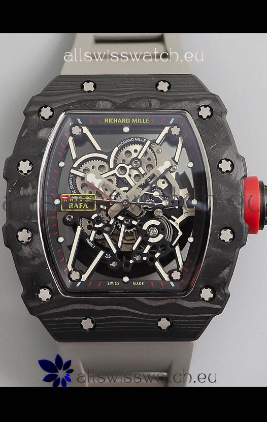 Richard Mille RM35-02 Rafael Nadal Forged Carbon Case with Grey Strap - 1:1 Super Swiss Quality