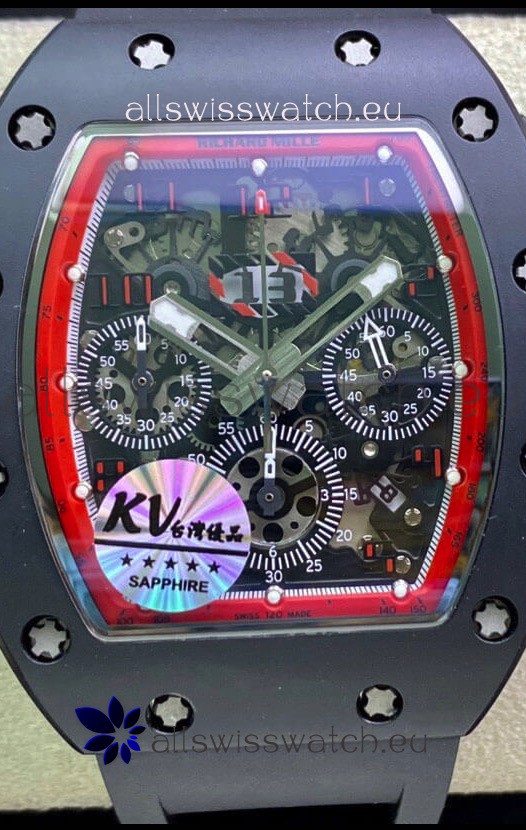 Richard Mille RM011 Felipe Massa 1:1 Mirror Quality One Piece Black Ceramic Case Watch