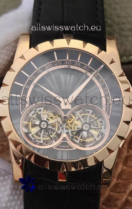 Replica Roger Dubuis Excalibur RDDBEX0280 1:1 Mirror Replica Watch in Rose Gold Casing