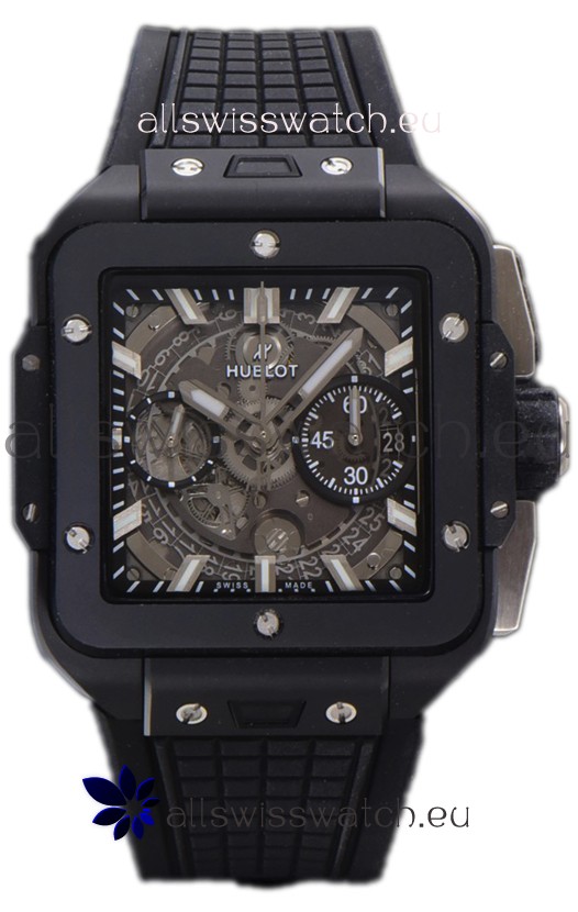 Hublot Square Bang Unico Black Ceramic Casing Chronograph Watch 1:1 Mirror Replica