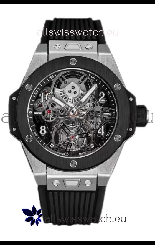Hublot Big Bang Tourbillon Titanium Casing Ceramic Bezel Watch in 45MM 1:1 Mirror Replica