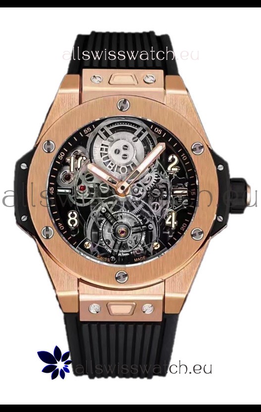 Hublot Big Bang Tourbillon Rose Gold Casing Watch in 45MM 1:1 Mirror Replica