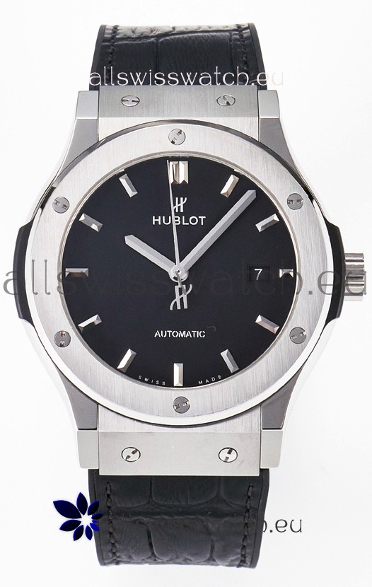 Hublot Super Clone Classic Fusion Titanium 42MM 1:1 Mirror Replica Watch Black Dial