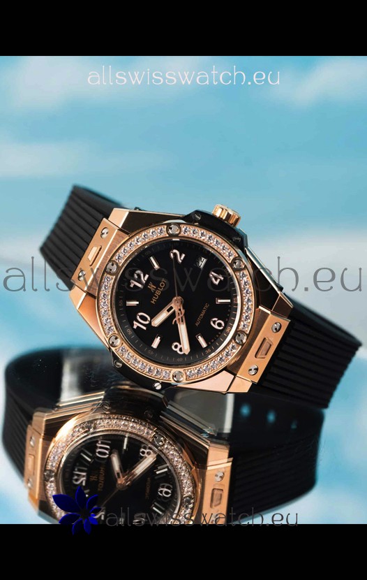 Hublot Big Bang One Click King Black Dial Rose Gold Swiss Replica Watch 39MM