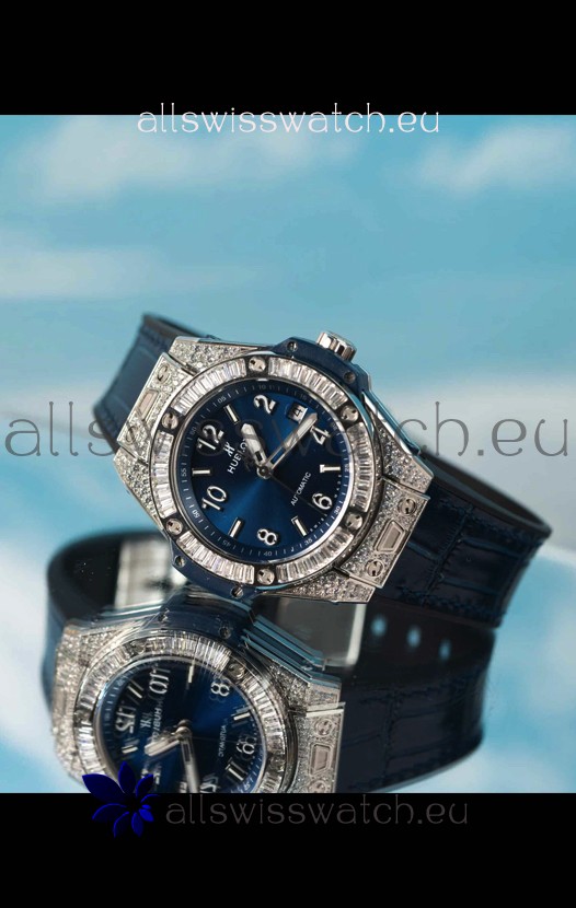 Hublot Big Bang One Click King Blue Dial Steel Case Swiss Replica Watch 39MM