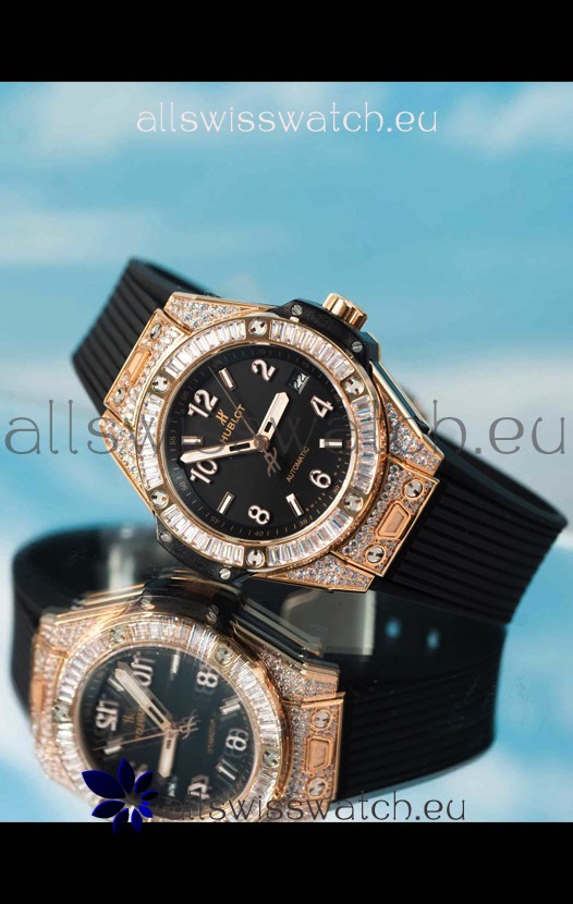 Hublot Big Bang One Click King Black Dial Rose Gold Swiss Replica Watch 39MM
