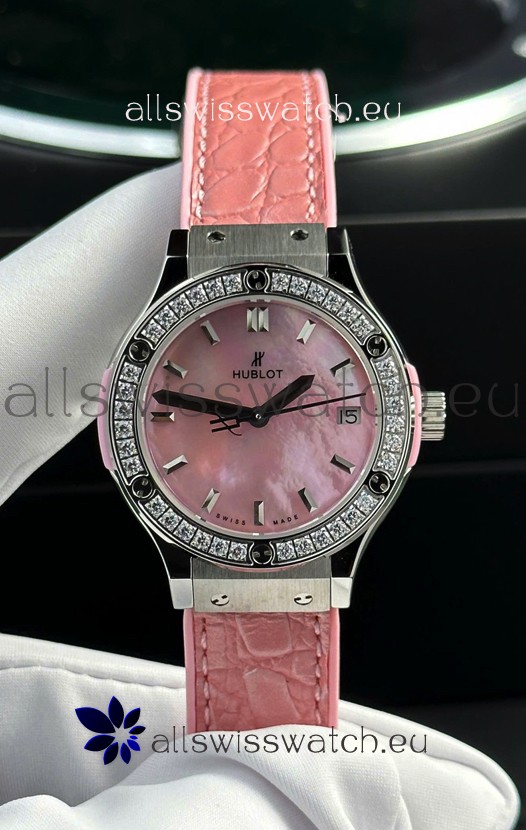 Hublot Super Clone Classic Fusion Titanium 33MM 1:1 Mirror Replica Watch Pink MOP Dial