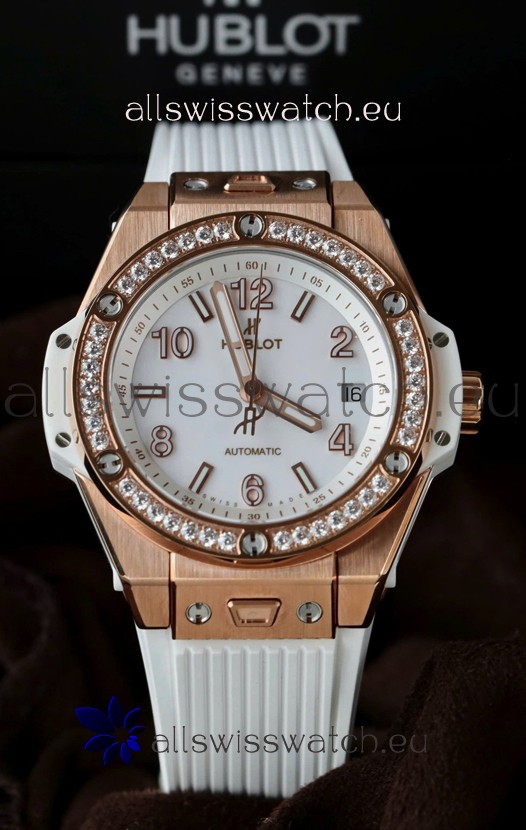 Hublot Big Bang One Click King White Dial Rose Gold Swiss Replica Watch 39MM