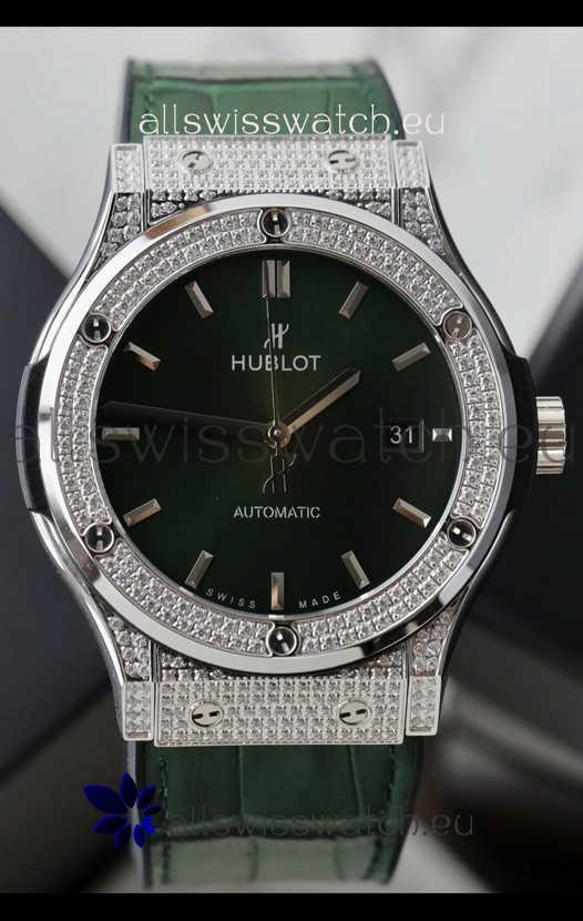 Hublot Classic Fusion Automatic Steel Green Dial 42MM Superclone Replica Watch