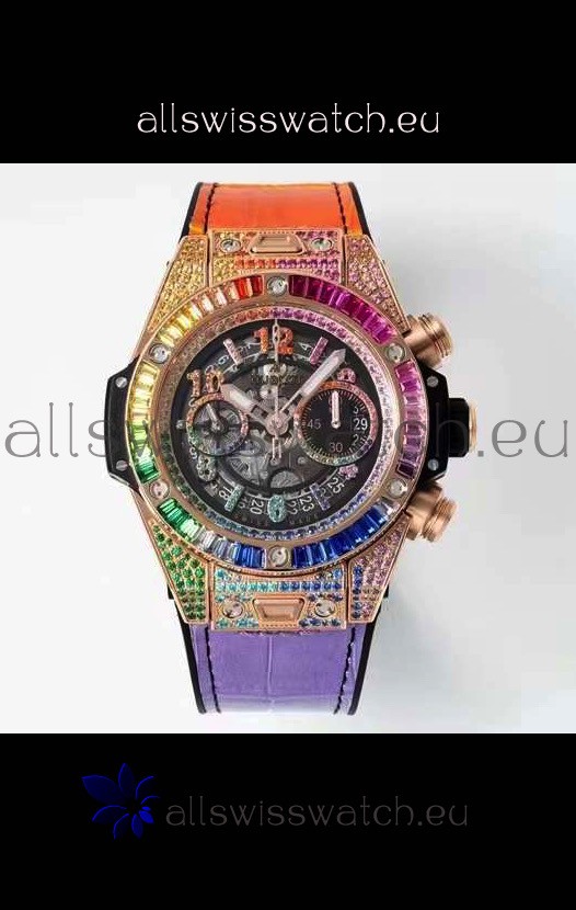 Hublot Big Bang UNICO Rose Gold Rainbow Swiss 1:1 Mirror Replica Watch