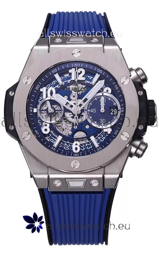 Hublot Big Bang Unico Blue Stainless Steel Casing 1:1 Mirror Edition Swiss Replica Watch