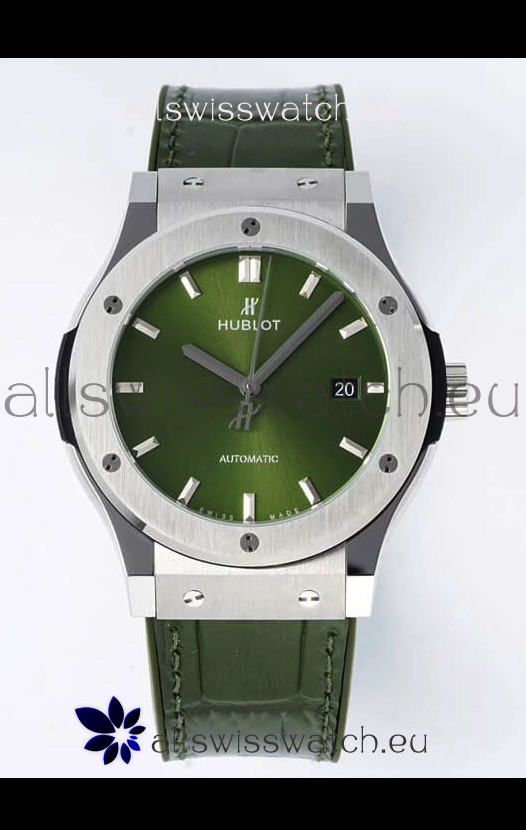 Hublot Classic Fusion Steel Green Dial 42MM Swiss Replica Watch 1:1 Mirror Quality
