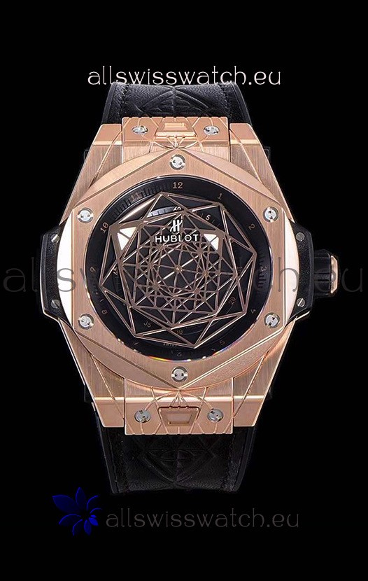 Hublot Big Bang One Click Sang Bleu 1:1 Mirror Replica in Rose Gold Casing 45MM - Black Dial