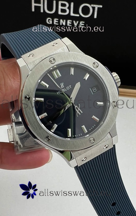Hublot Classic Fusion Stainless Steel 33MM Blue Dial Swiss Quartz Movement Watch 1:1 Mirror Quality