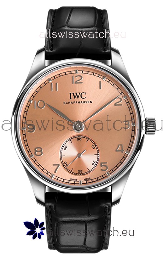 IWC Portugieser Automatic 40 IW358313 Pink Dial in Stainless Steel 1:1 Mirror Replica Watch 