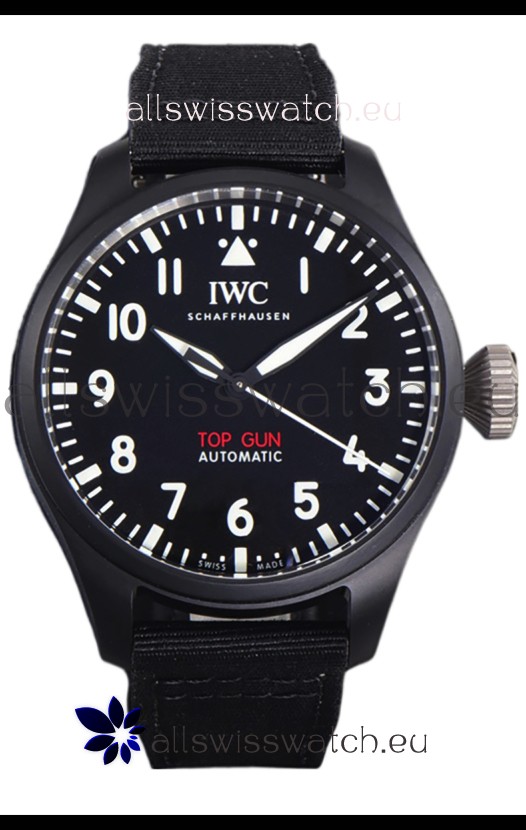 IWC Big Pilot's IW326906 Top Gun Edition 43MM Black Nylon Strap Ceramic Swiss Replica 