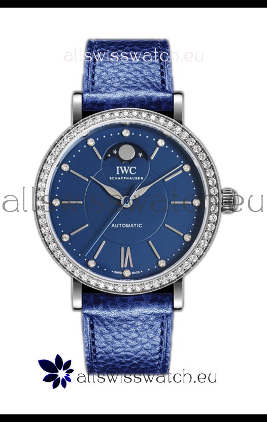 IWC Portofino IW659601 Automatic Moon Phase Steel Casing Watch in Blue Dial 37MM