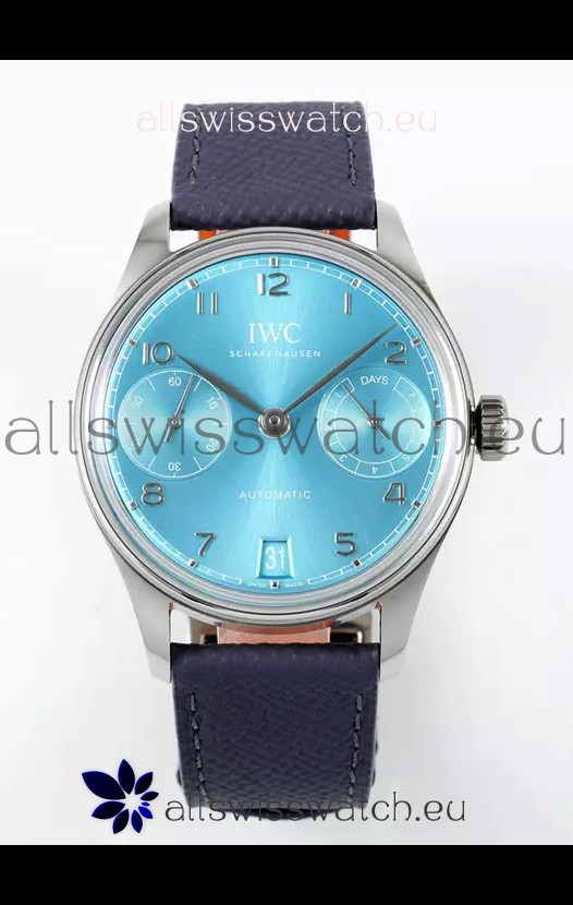 IWC Super Clone Portugieser Swiss 1:1 Mirror Replica Watch Turquoise Dial Steel Case Watch