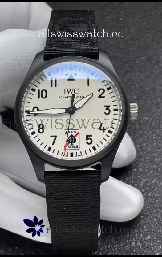 IWC Pilot's IW326905 BLACK ACES Ceramic 41MM 1:1 Mirror Replica Watch in White Dial 
