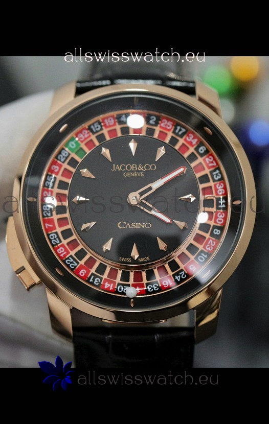 Jacob and Co Roulette Edition Replica Watch in Rose Gold Casing 