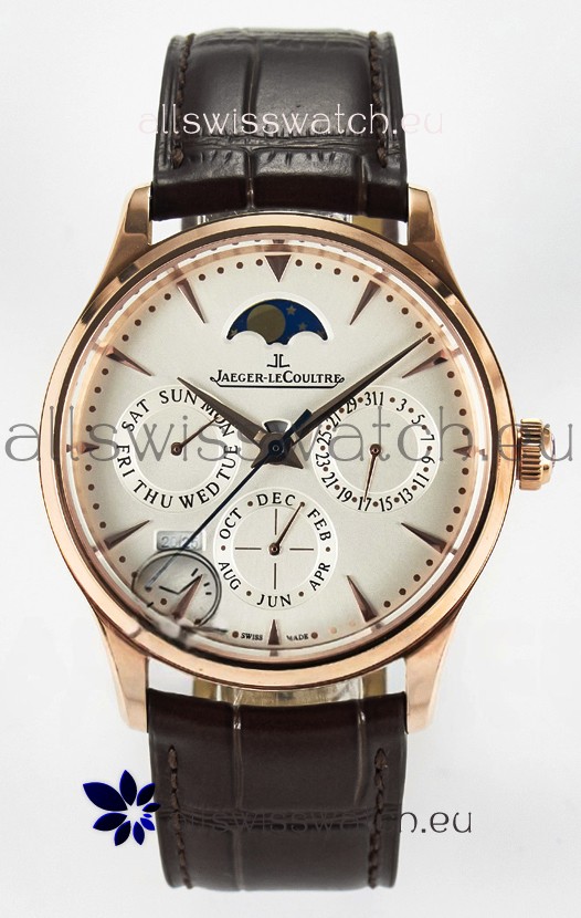 Jaeger LeCoultre Super Clone Master Ultra-Thin Perpetual Calendar White Dial Watch