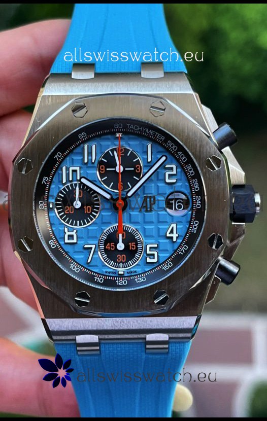 Audemars Piguet Royal Oak Offshore Blue Dial Chronograph 1:1 Mirror Replica Watch - 904L Steel 