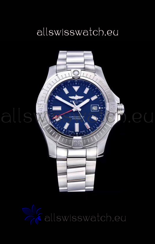 Breitling Avenger 43 Automatic Blue Dial Steel Strap 1:1 Mirror Swiss Replica Watch 