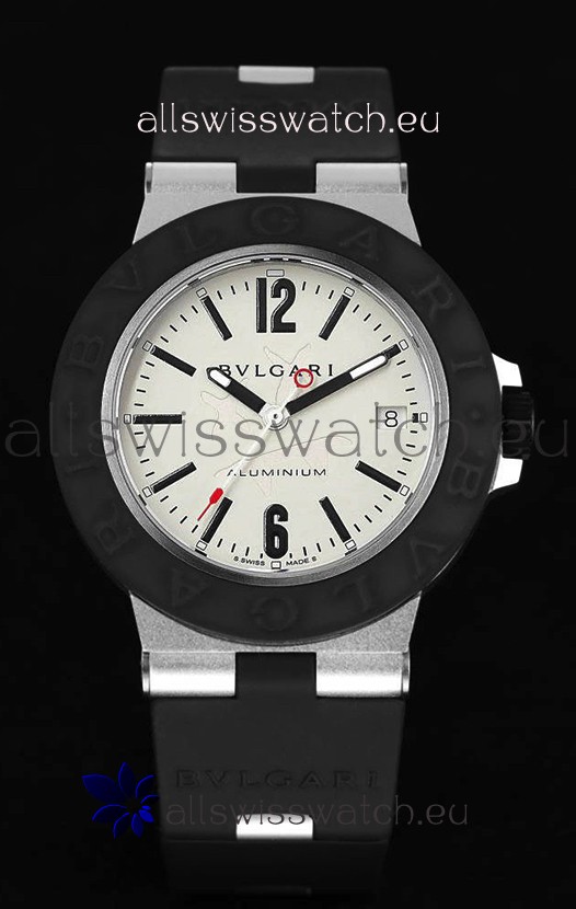 Bvlgari Aluminum 1:1 Mirror Swisss Replica Watch in White Dial - Steve Aoki Edition 