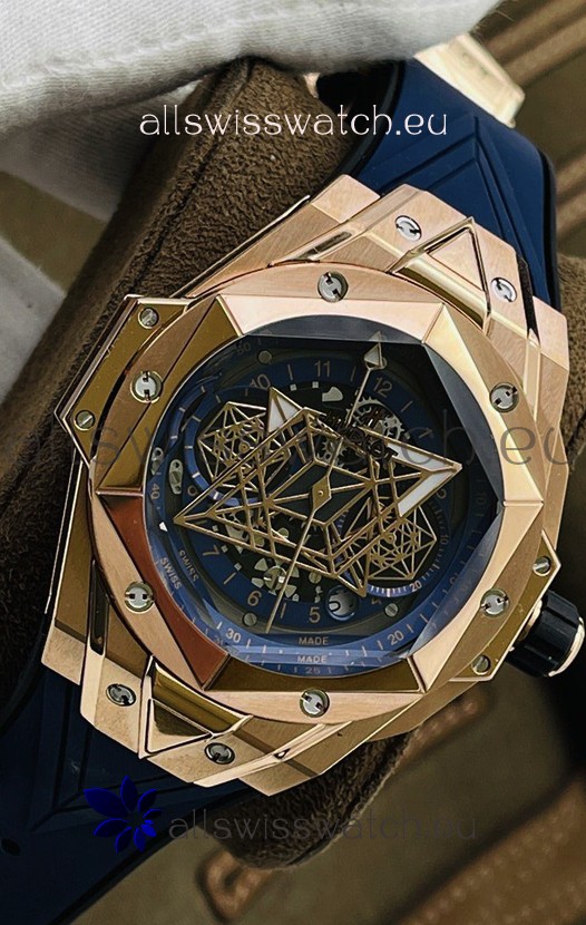 Hublot Big Bang UNICO Sang Bleu II Rose Gold 1:1 Mirror Quality Swiss Replica Watch 