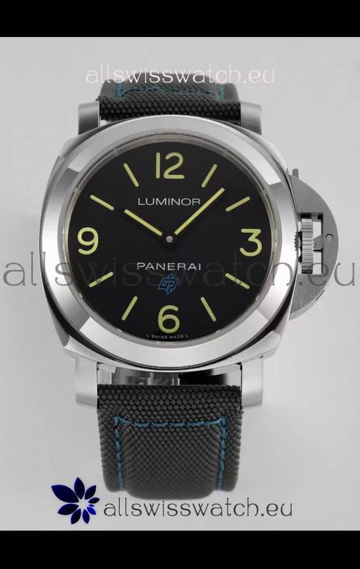 Panerai Luminor Base Logo PAM00774 Black Dial 1:1 Mirror Quality - 904L Steel in Canvas Strap 