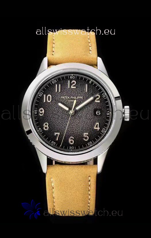 Patek Philippe Calatrava 5226G-001 904L Steel 1:1 Mirror Replica Watch Leather Strap