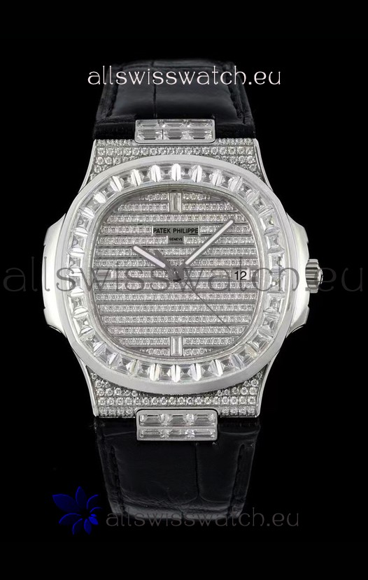 Patek Philippe Nautilus 5711/A Swiss Replica Watch 1:1 Mirror Replica in 904L Steel Diamonds Casing