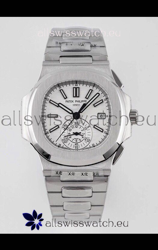 Patek Philippe Nautilus 5980/1A 904L Steel Case in White Dial - 1:1 Mirror Replica