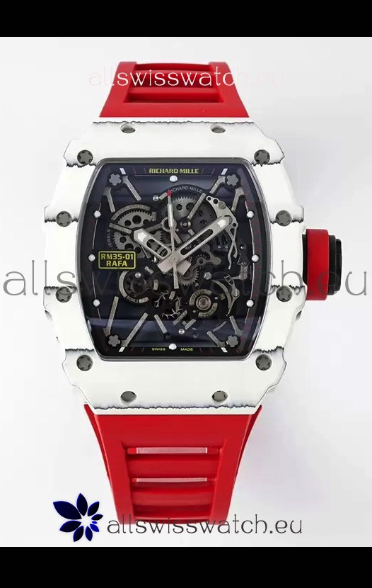 Richard Mille RM35-01 Rafael Nadal Carbon Fiber Casing with Genuine Tourbillon Super Clone Watch 