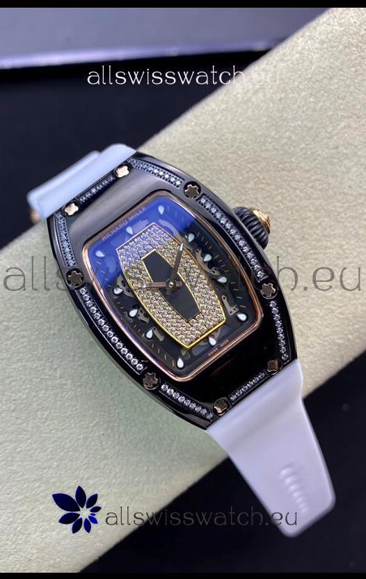 Richard Mille RM-07-01 Diamonds Dial Black Ceramic Ladies 1:1 Swiss Replica Watch 