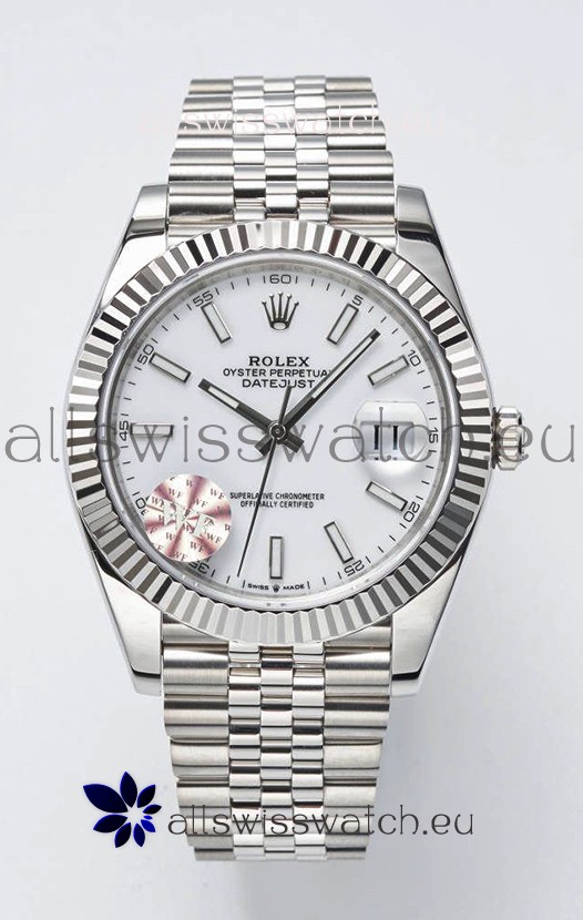 Rolex Datejust Cal.3235 Movement Swiss Watch 1:1 Mirror Replica 904L Steel 41MM - White Dial 