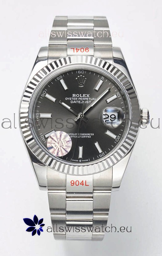 Rolex Datejust Cal.3235 Movement Swiss Watch 1:1 Mirror Replica 904L Steel 41MM - Grey Dial 