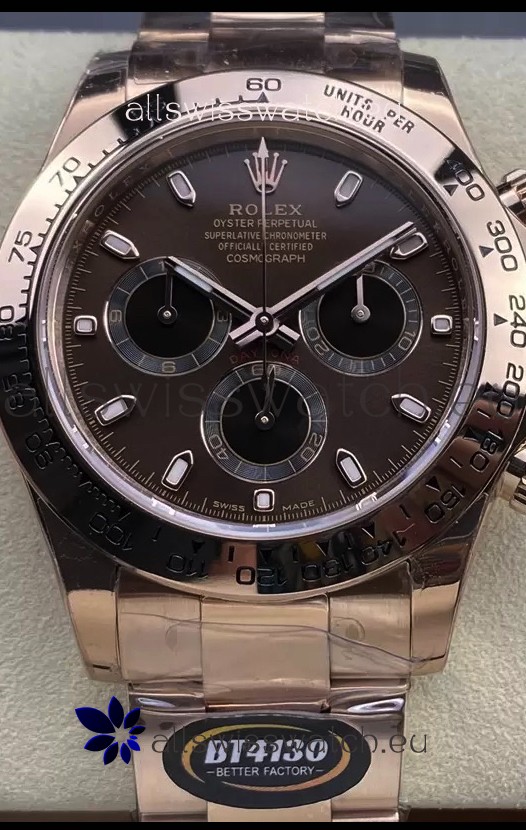 Rolex Cosmograph Daytona M116505 Rose Gold Original Cal.4130 Movement - 904L Steel Watch