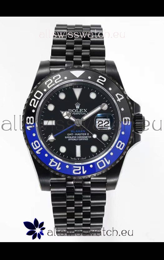 Rolex GMT Masters II REF.126710BLRO Batman BLAKEN Swiss Replica - 904L Steel in DLC Coating