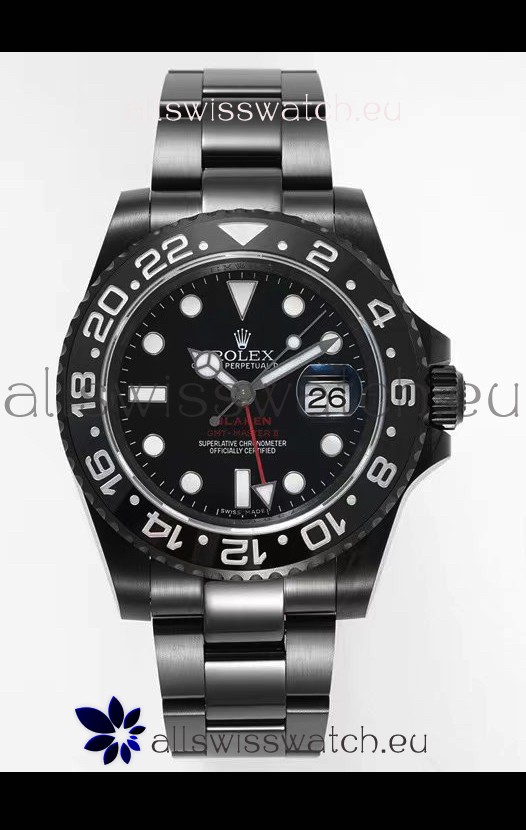 Rolex GMT Masters II REF.126710BLRO BLAKEN Swiss Replica - 904L Steel in DLC Coating