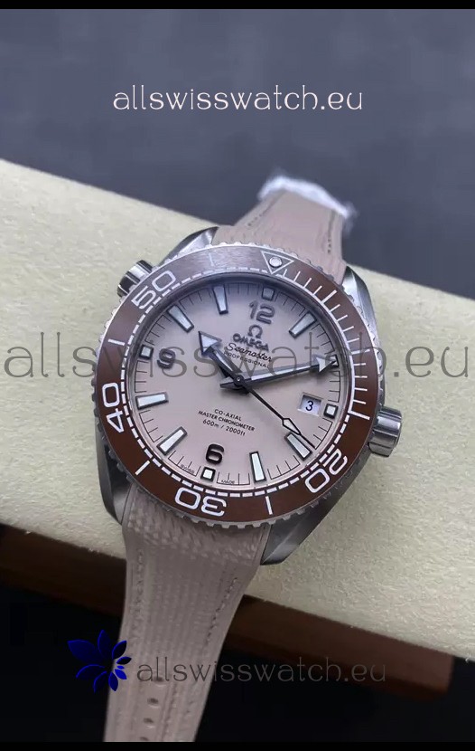 Omega Seamaster Planet Ocean 600M 43.50 MM Steel Casing with Beige Dial 1:1 Mirror Replica