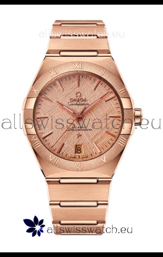Omega Co-Axial Constellation Rose Gold Meteorite Dial 1:1 Mirror Replica 41MM