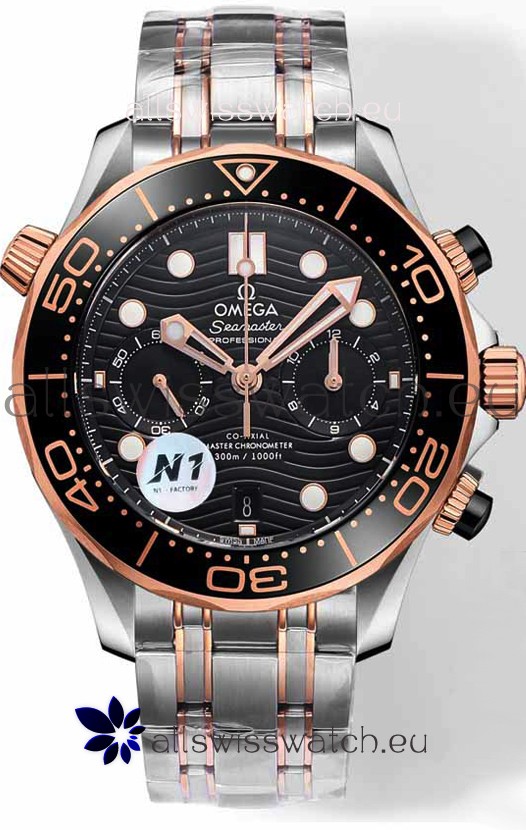 Omega Seamaster Co-Axial Master Chronograph Two Tone Steel Strap 44MM 1:1 Mirror Replica
