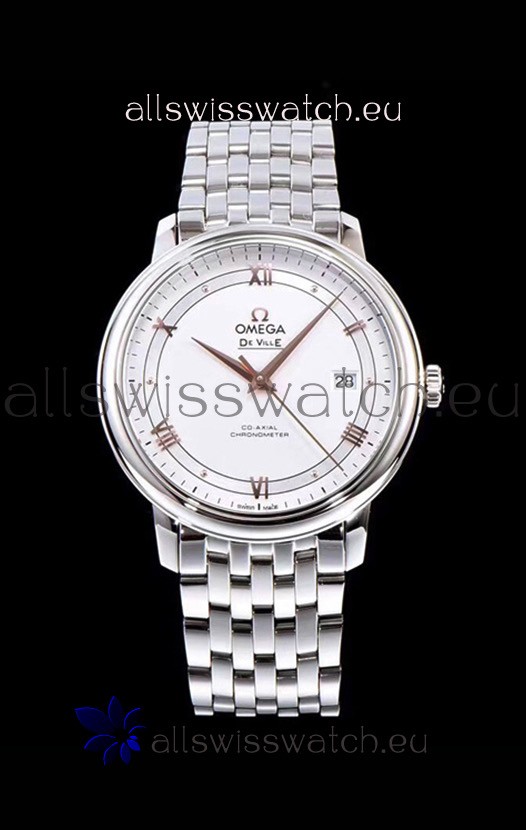 Omega De Ville Prestige Co-Axial 36.8MM White Dial 1:1 Swiss Mirror Replica Watch 