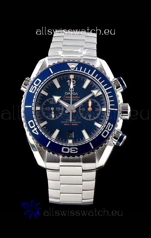 Omega Planet Ocean 600M Chronograph 904L Steel Blue Dial 1:1 Mirror Replica Watch 