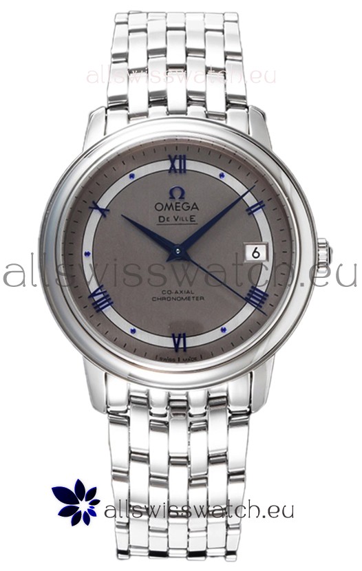 Omega De Ville Co-Axial Chronometer 36.8MM Swiss Replica Watch in Dark Grey Dial 