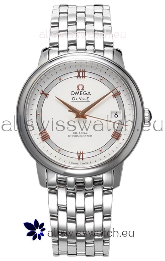Omega De Ville Co-Axial Chronometer 36.8MM Swiss Replica Watch in White Dial