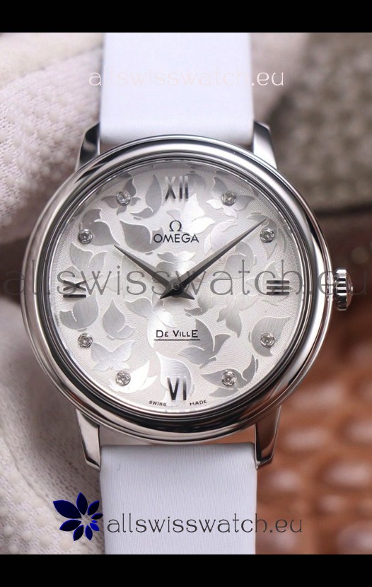 Omega De Ville Floral Dial Swiss Quartz Movement in Steel Casing 
